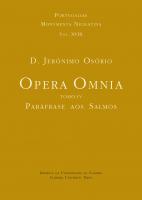 D. Jerónimo Osório. Opera Omnia. Tomo IV. Paráfrase aos Salmos